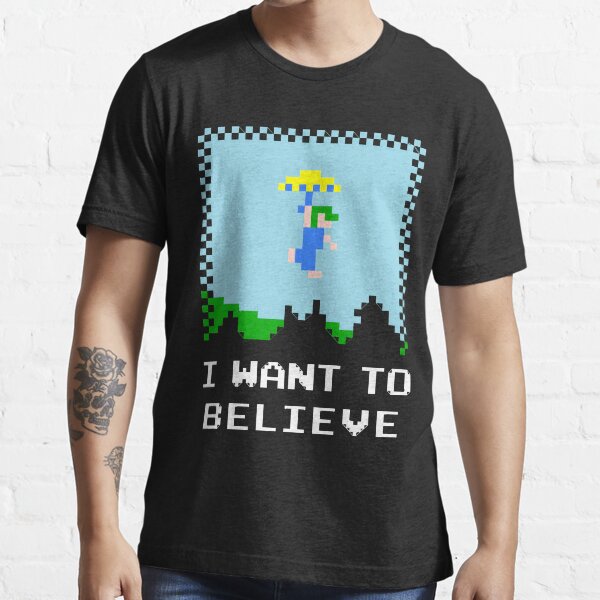 Vintage Retro Retro Light Blue Believer Dark Grey Gifts Best Men Essential T-Shirt
