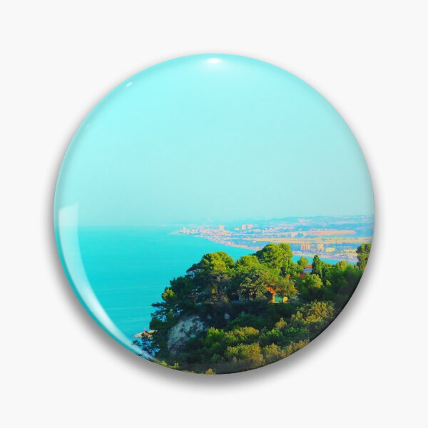 Item preview, Scenery from Piazzale Marino in Sirolo with human settlements, Adriatic Sea, greenery and towers designed and sold by Kristina Drozd.