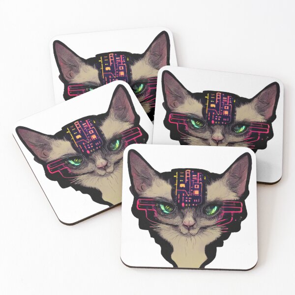Item preview, Cyberpunk Hacker Cat III designed and sold by thelofidragon.
