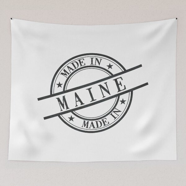 Item preview, Made In Maine Stamp Style Logo Symbol Black designed and sold by surgedesigns.