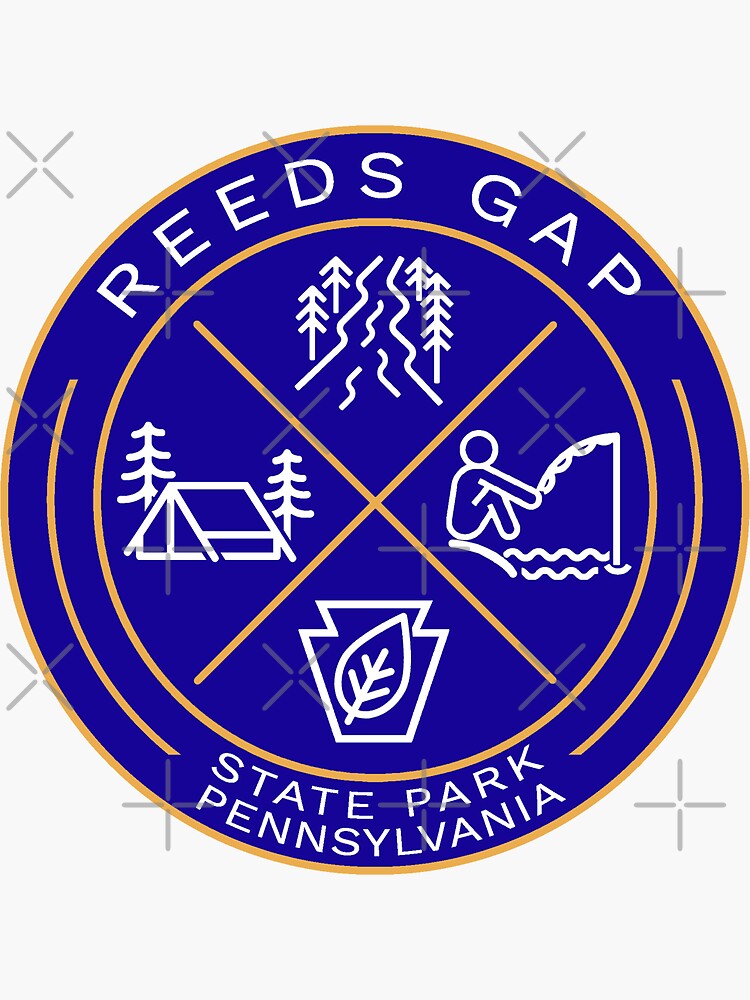 "Reeds Gap State Park Heraldic Logo" Sticker by VanyaKar Redbubble