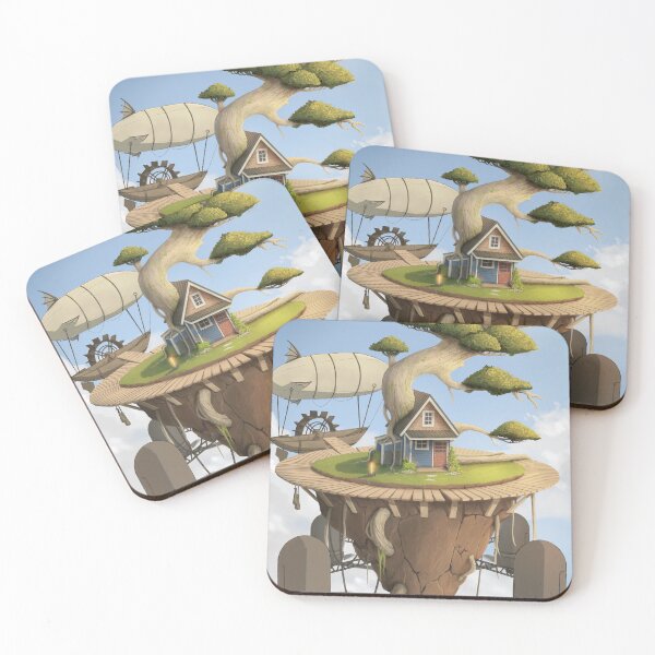Item preview, Steam Punk Float Island Background Art designed and sold by DoctorCocoBean.