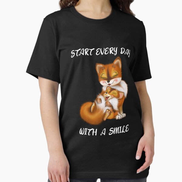 Item preview, Start Every Day With A Smile - Mother Fox Holding And Playing With Her Baby. designed and sold by Oaks Creations.
