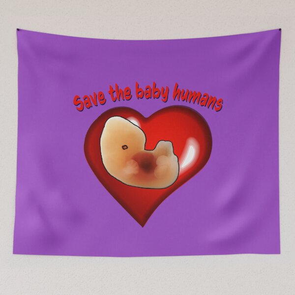 Item preview, Save the baby humans. Cute Embryo inside cartoon style heart designed and sold by Brasilia.