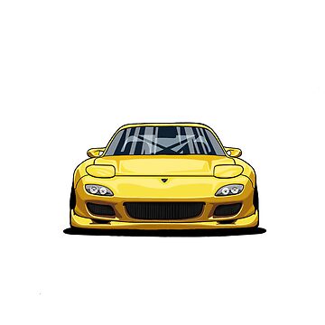 Artwork thumbnail, Yellow RX-7 by Cass Creations