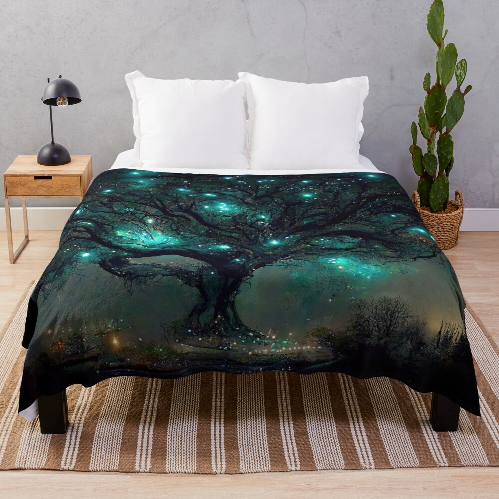 Fae Realm Tree of Hope Throw Blanket