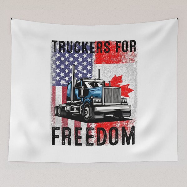 Item preview, Trucker For Freedom American Flag Canada Flag Freedom Convoy Trucker Driver designed and sold by GardNewerd.