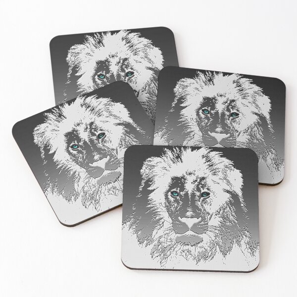 Item preview, White lion with blue eyes in relief designed and sold by Astralia.
