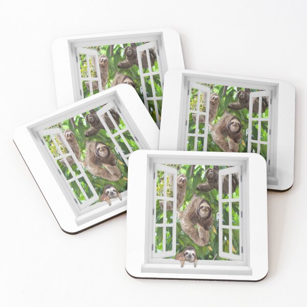 Item preview, Cute Sloths Clim The Tree Through The Window designed and sold by JakeGoodwin.
