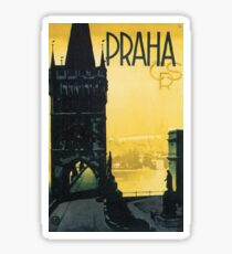 Prague, Czech Republic, vintage, small sticker, mug, phone case Sticker
