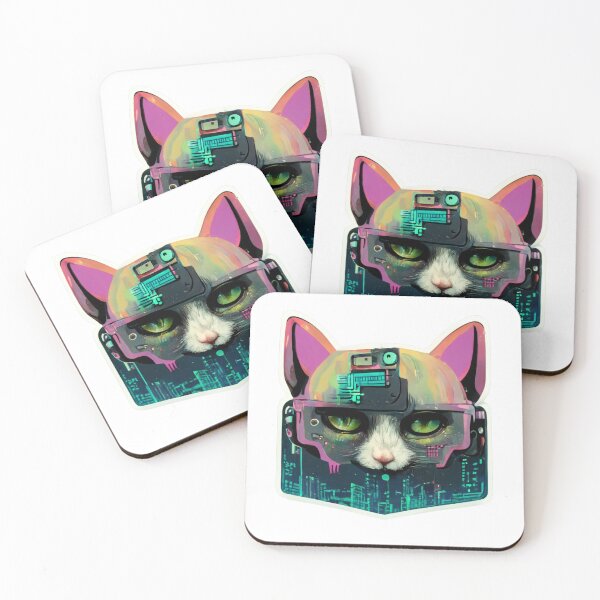 Item preview, Cypberpunk Cat Warrior V9 designed and sold by thelofidragon.