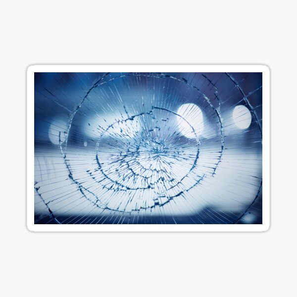 Broken window glass background Sticker
