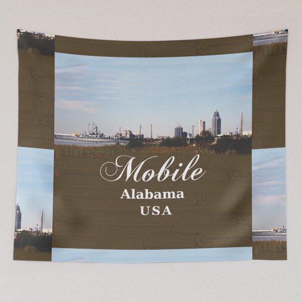 Item preview, Alabama, USA - Mobile Skyline & Battleship designed and sold by leemcnut.