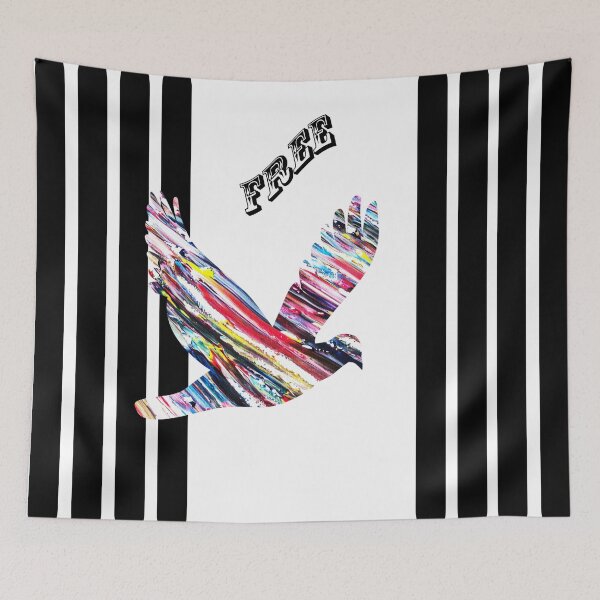 Item preview, Free bird white multicolor painting designed and sold by Astralia.
