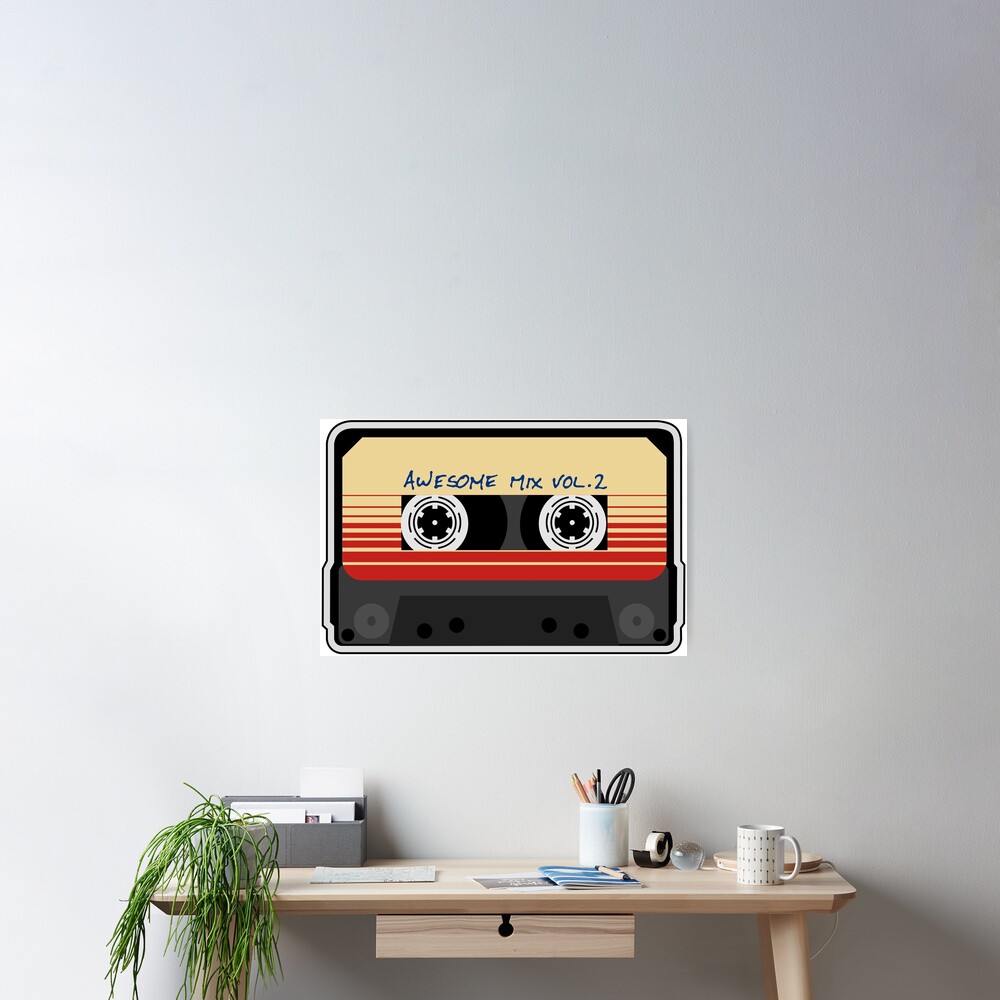 Awesome Mixtape Vol 2 Cassette Retro Poster By Boom Art Redbubble