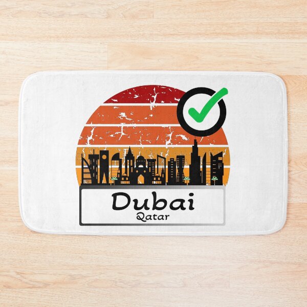 Item preview, Dubai Qatar skyline vintage Color 2 designed and sold by WhereIsTravis.
