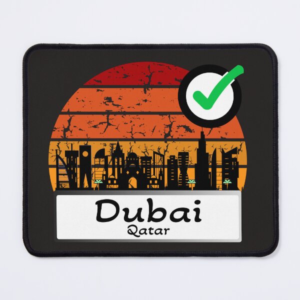 Item preview, Dubai Qatar skyline vintage Color 2 designed and sold by WhereIsTravis.