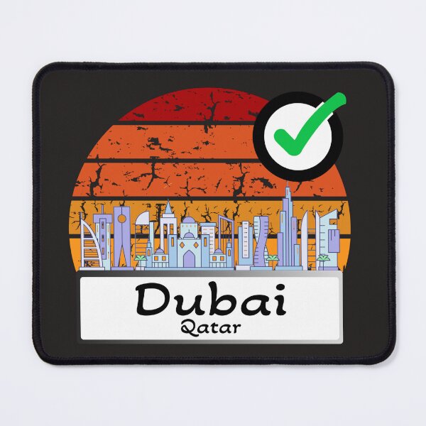 Item preview, Dubai Qatar skyline vintage Color 1 designed and sold by WhereIsTravis.