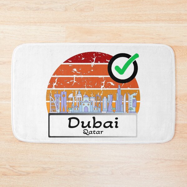 Item preview, Dubai Qatar skyline vintage Color 1 designed and sold by WhereIsTravis.