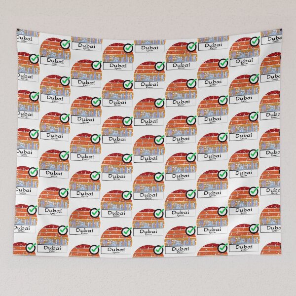 Item preview, Dubai Qatar skyline vintage Color 1 designed and sold by WhereIsTravis.