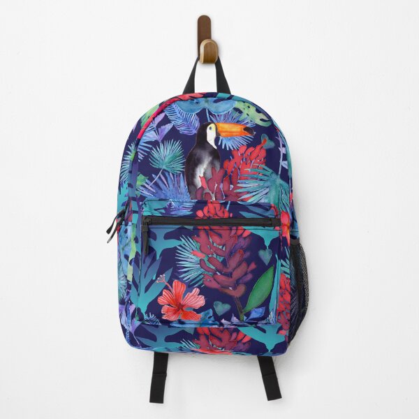 Item preview, Tropical Toucan jungle - navy designed and sold by thealohastudios.