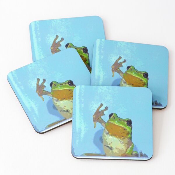 Item preview, CUTE FROG ON BLUE BACKGROUND designed and sold by Astralia.