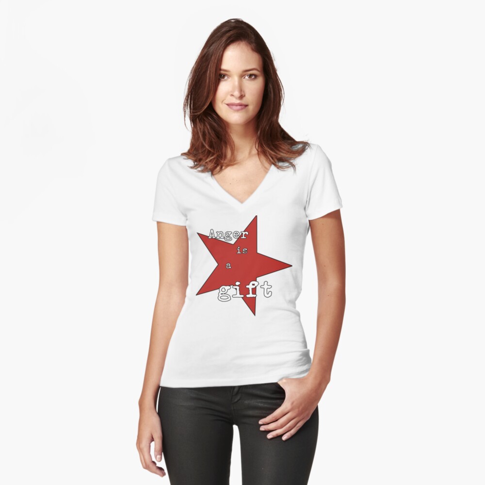 Item preview, Fitted V-Neck T-Shirt designed and sold by posty.