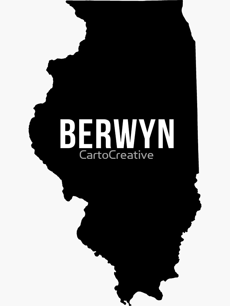 "Berwyn, Illinois Silhouette" Sticker for Sale by CartoCreative Redbubble