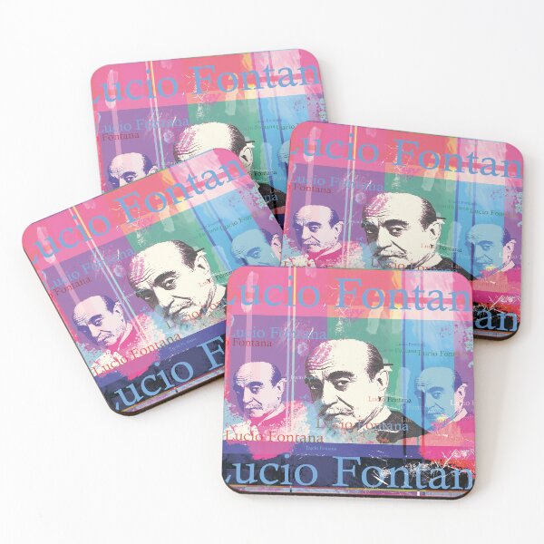 Item preview, Lucio Fontana portrait, aesthetic collage designed and sold by Mauswohn.