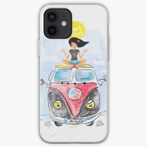 California. Travel girl. Jess. Meditation. Adventure. Beach. Hippy car iPhone Soft Case