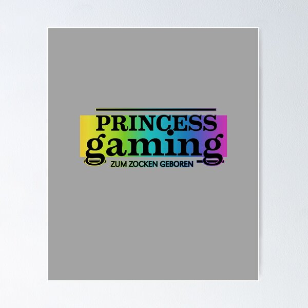 Gay LGBTQ Rainbow T-Shirt Charming Lesbian Gamer Princess, Geschenk Poster