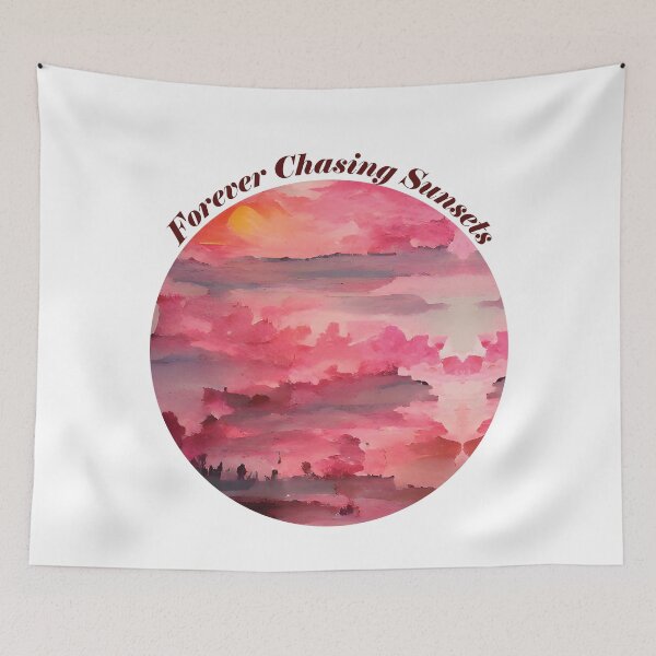 Item preview, Pink Sunset Painting - Forever Chasing Sunsets 4 designed and sold by Unaiza Khalid.