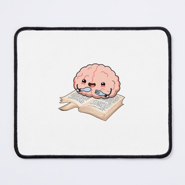 Item preview, Brain Food Cute Brain Enjoying A Book designed and sold by StickersAndStuff.