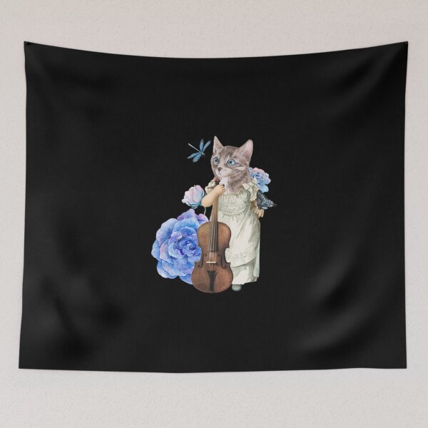 Item preview, Cat With Violin Staring At Dragonfly Cap designed and sold by donniejeanjr6.