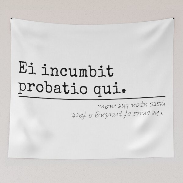 Item preview, The burden of proof rests upon the accuser - Latin - T-Shirts, Stickers, Magnets, House - VBK - VisionsByKaren designed and sold by VisionsByKaren.