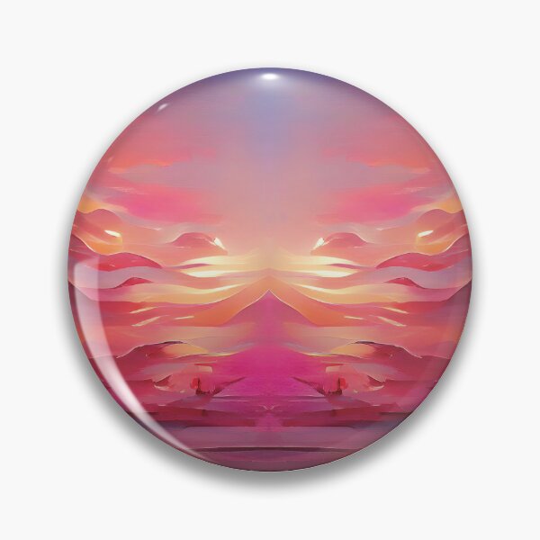 Item preview, Pink n Blue Sunset Painting - cicular designed and sold by Unaiza Khalid.
