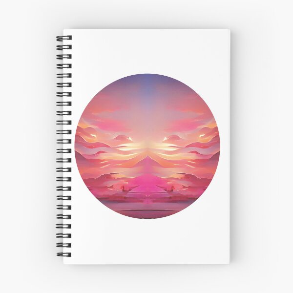 Item preview, Pink n Blue Sunset Painting - cicular designed and sold by Unaiza Khalid.