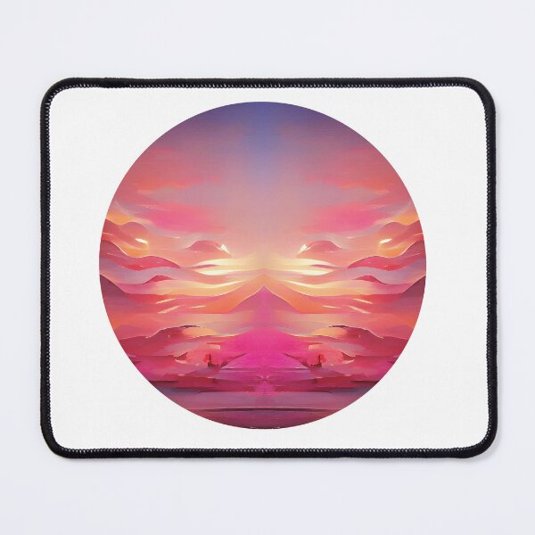Item preview, Pink n Blue Sunset Painting - cicular designed and sold by Unaiza Khalid.