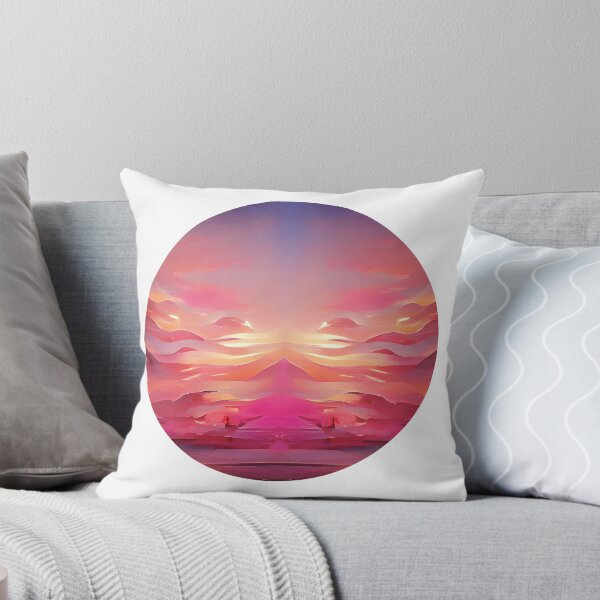 Item preview, Pink n Blue Sunset Painting - cicular designed and sold by Unaiza Khalid.
