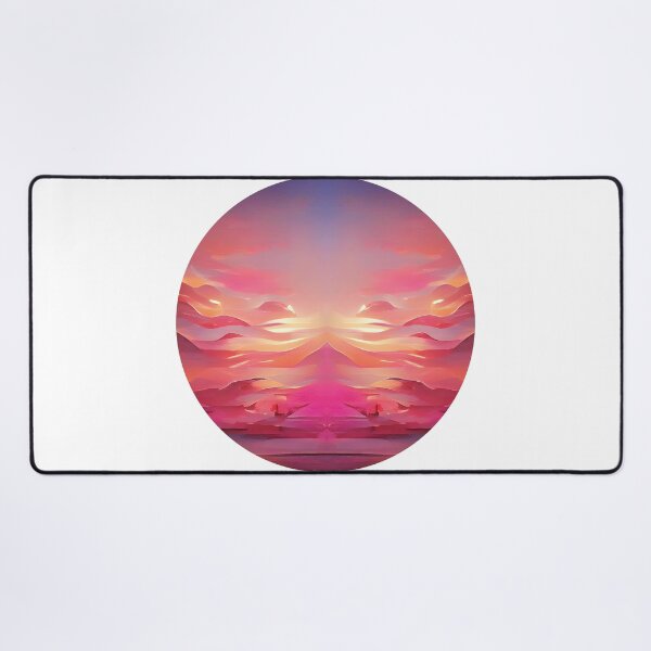 Item preview, Pink n Blue Sunset Painting - cicular designed and sold by Unaiza Khalid.