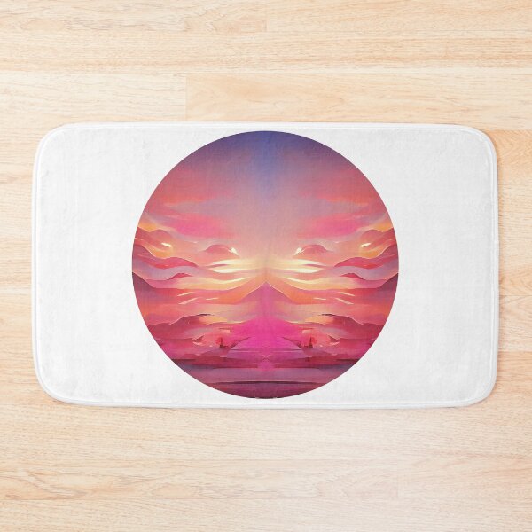 Item preview, Pink n Blue Sunset Painting - cicular designed and sold by Unaiza Khalid.