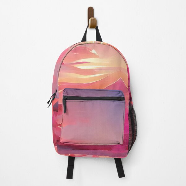 Item preview, Pink n Blue Sunset Painting - cicular designed and sold by Unaiza Khalid.