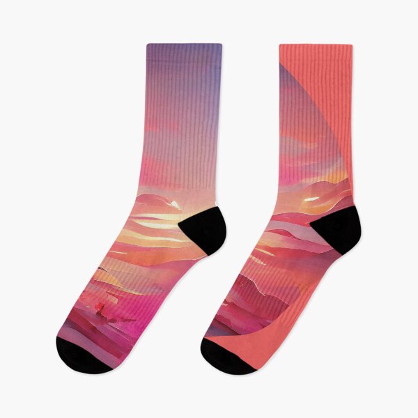 Item preview, Pink n Blue Sunset Painting - cicular designed and sold by Unaiza Khalid.