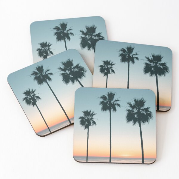 Item preview, Tropical Teal and Orange Palm Tree Sunset designed and sold by Wild Afterglow.