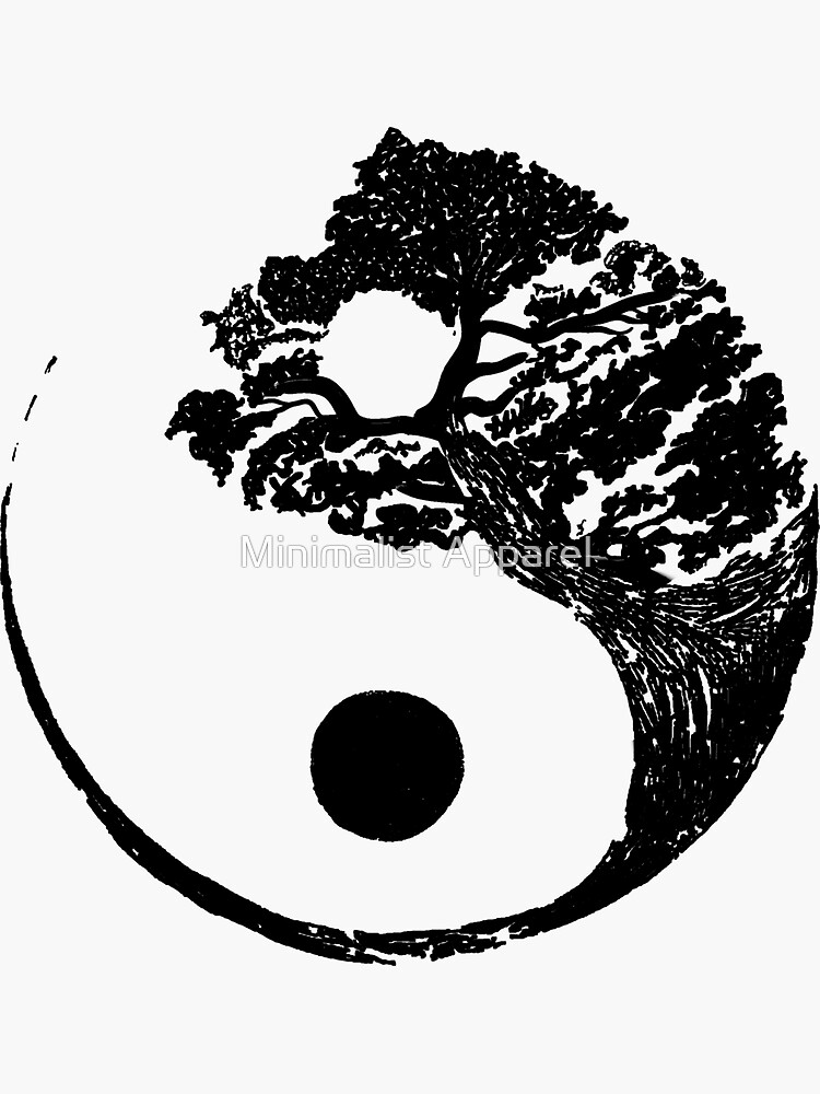 "Yin yang zen japanese minimal design " Sticker for Sale by