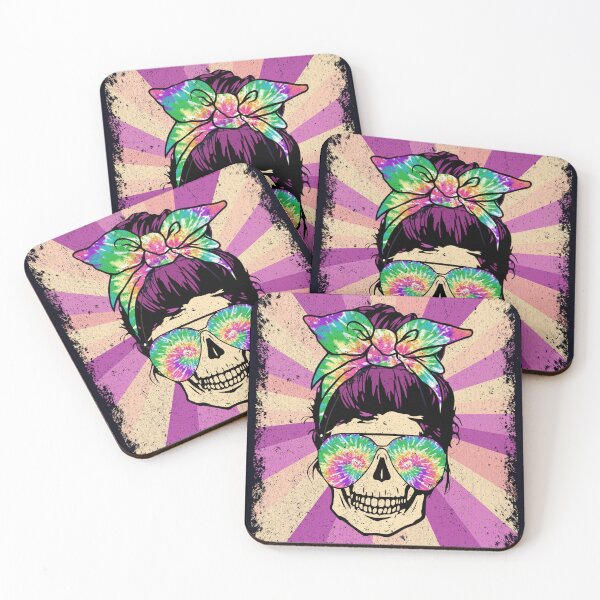 Item preview, Pastel, Kawaii, Goth Skeleton Girl with Summer Tie Dye Sunglasses designed and sold by madtoyman.