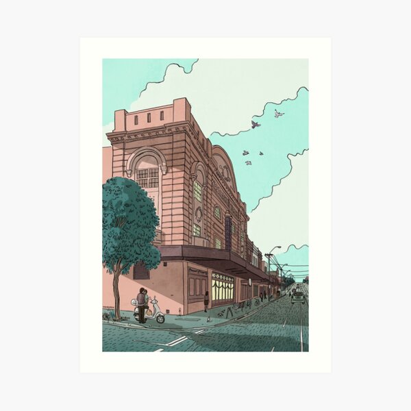 Meeting at the cinema Art Print