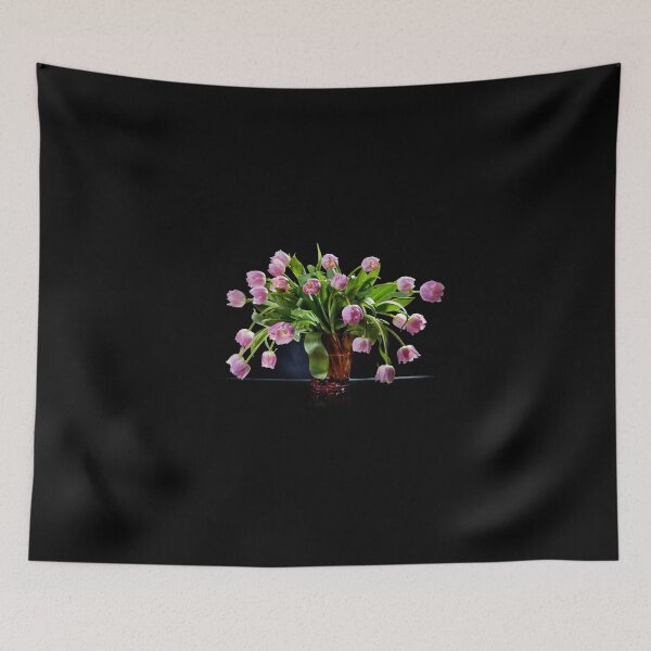 Item preview, Pink tulips bouquet in glass vase designed and sold by Arletta Cwalina.