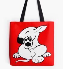 Englischer Bullterrier, der zurück tritt Tote Bag