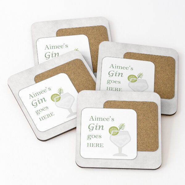 Item preview, Personalised Gin Goes Here Coaster - Friends, Partner, Best Friend Christmas Gift - Personalised Coaster - Thoughtful Gift - Gin & Tonic designed and sold by CarmenHayess.